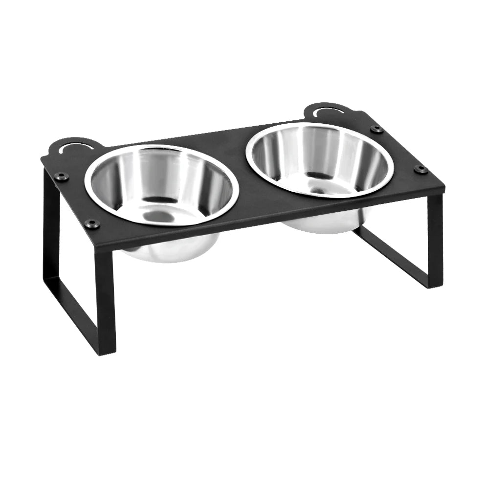 Set de comederos elevados con diseño de orejas de gato y base antideslizante