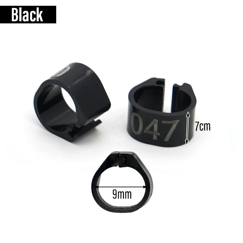 100 Piezas de aros para patas de aves de plástico con palabras para aves y ganado