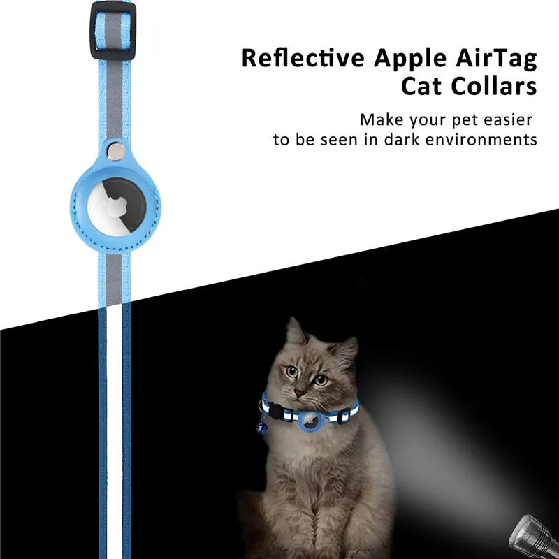 Collar para Gatos con Cascabel, Protección Reflectante y Soporte para AirTag - Seguro y Ajustable